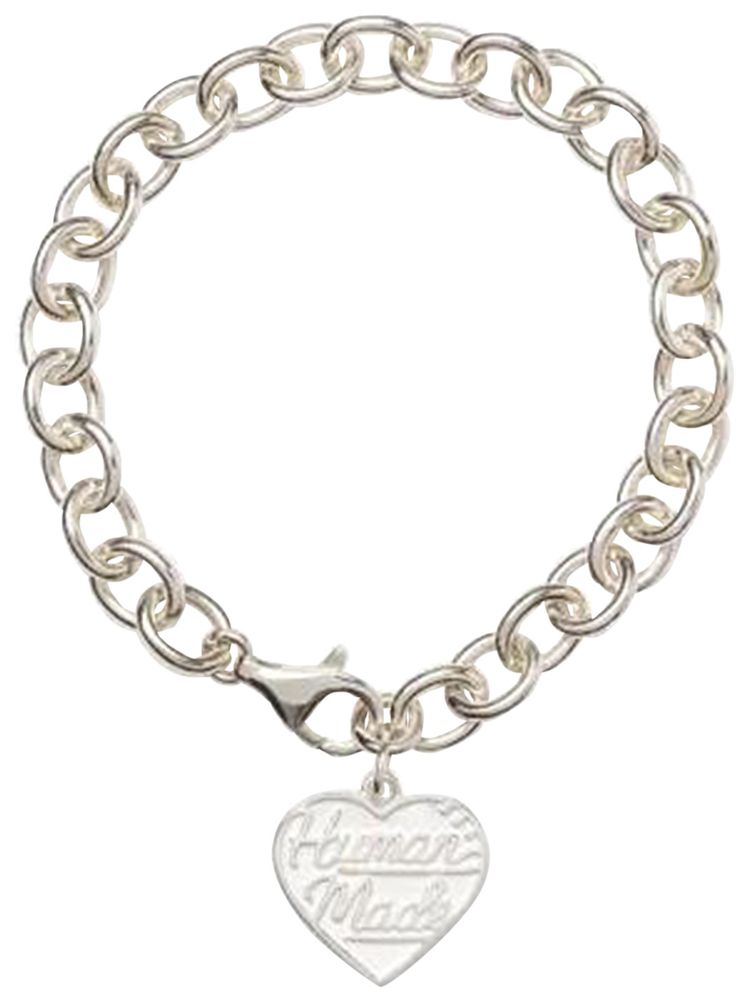 Human Made Heart Silver Bracelet Black