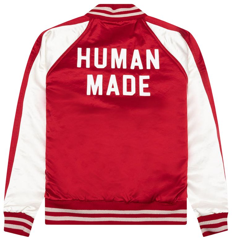 Human Made Satin Stadium Jacket Red