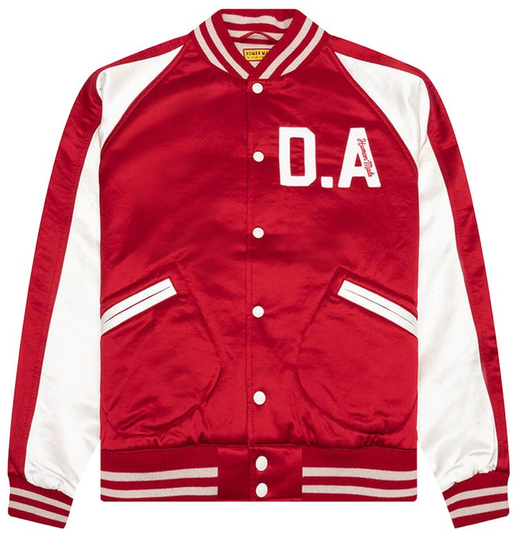 Human Made Satin Stadium Jacket Red