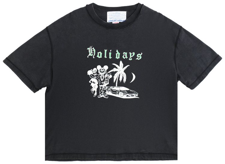 Jungles Holidays Reversible Tee Black