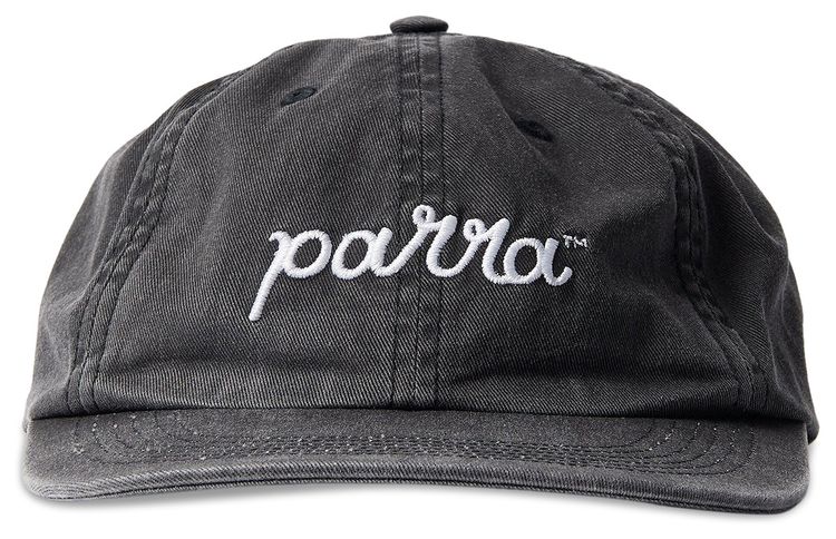 Parra Scripted 6 Panel Hat Washed Black