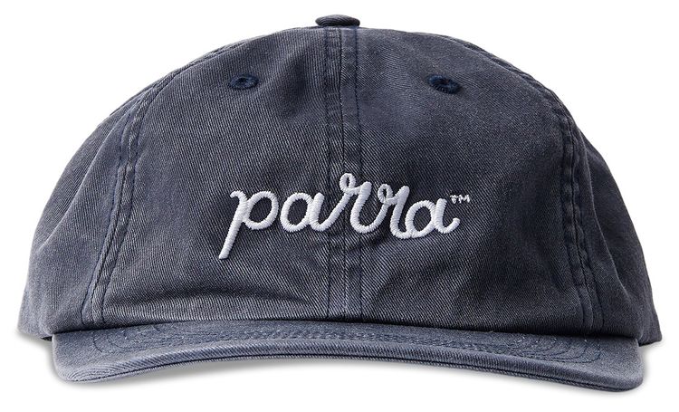 Parra Scripted 6 Panel Hat Washed Navy Blue