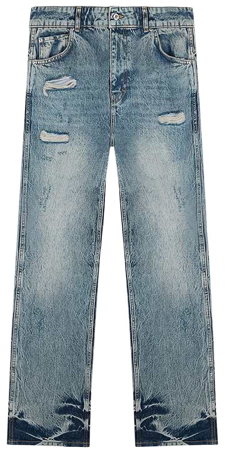 Represent Clo R3 Distressed Baggy Denim BlueCream