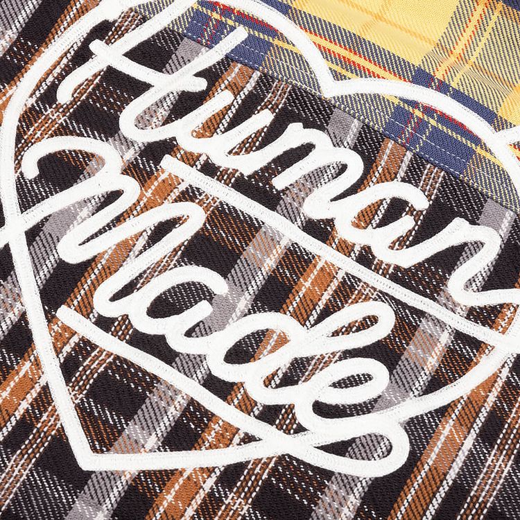 Human Made Crazy Check Long Sleeve Shirt Yellow