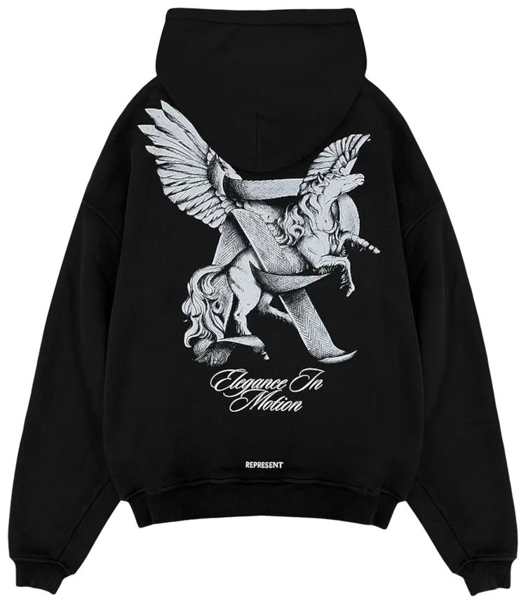 Represent Clo Elegance In Motion Hoodie Jet Black