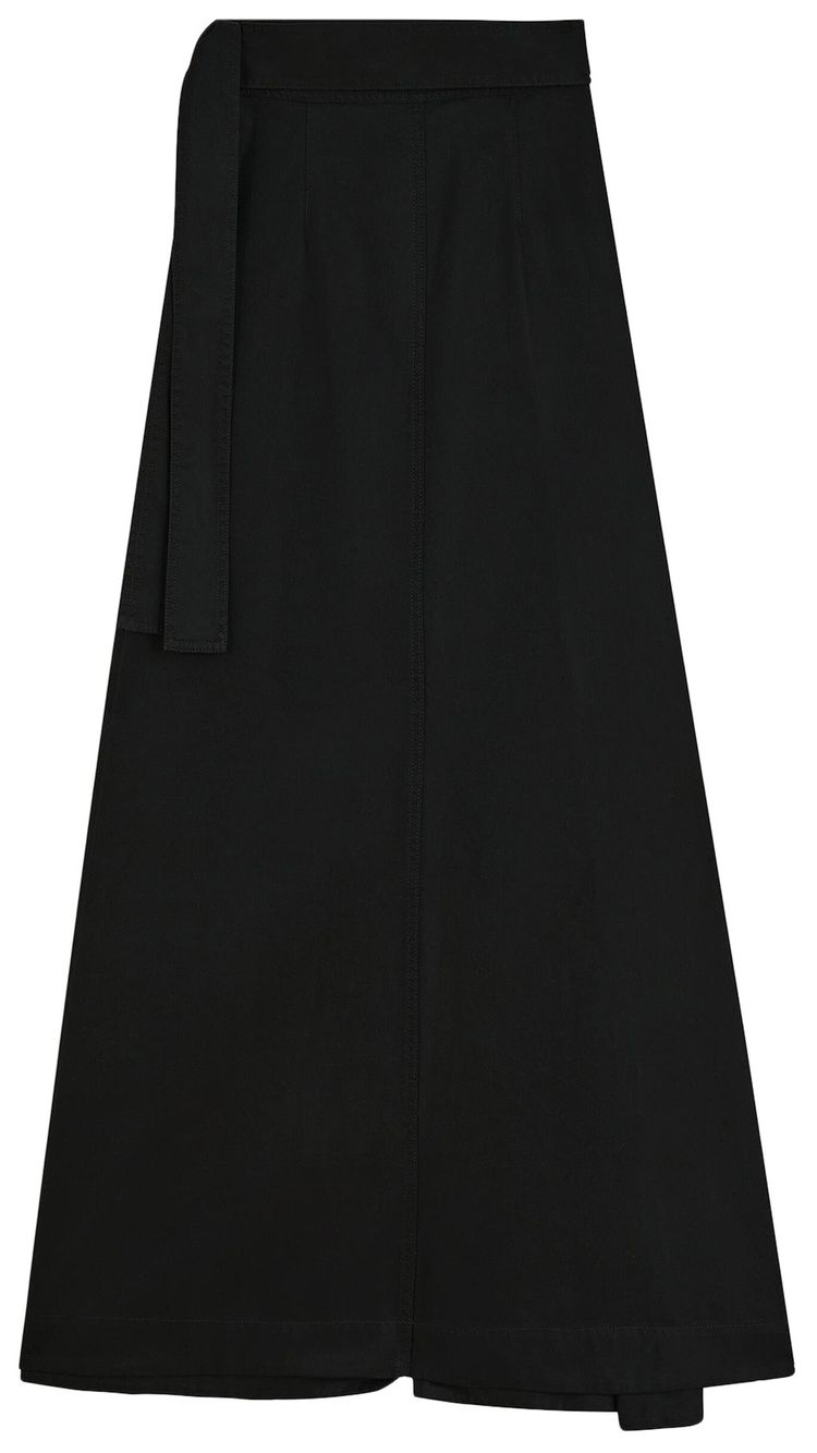 Phoebe Philo Long Pleated Wrap Skirt Black