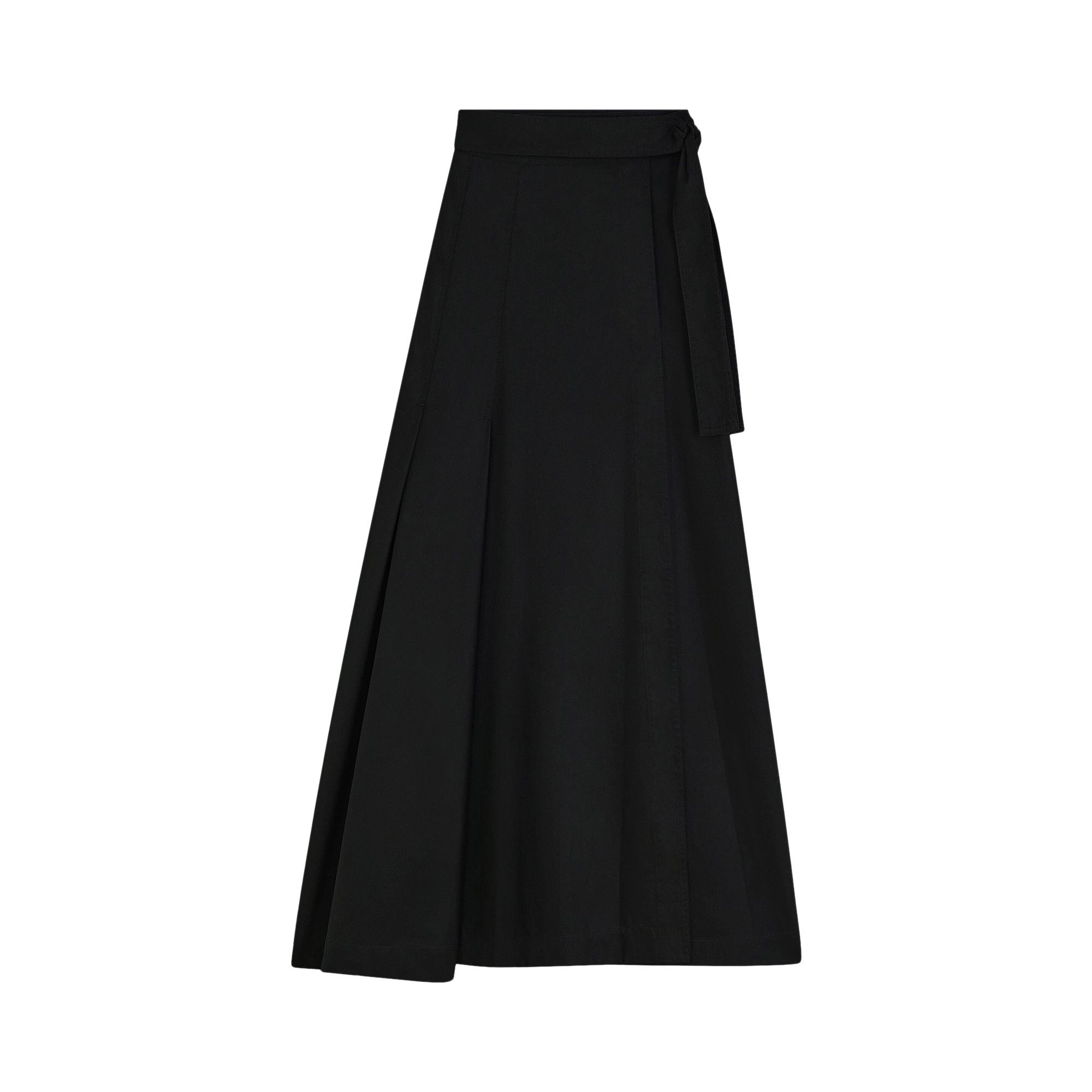 Buy Phoebe Philo Long Pleated Wrap Skirt 'Black' - AJ35 CO2453