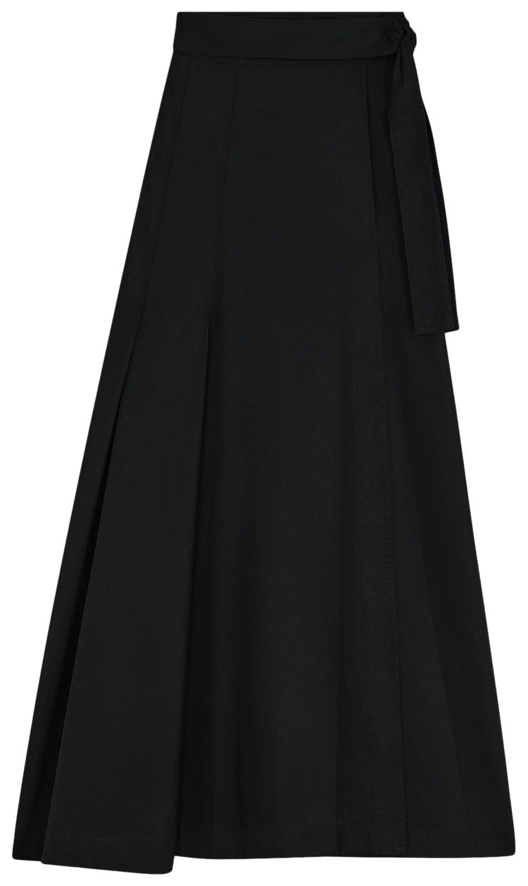 Phoebe Philo Long Pleated Wrap Skirt Black