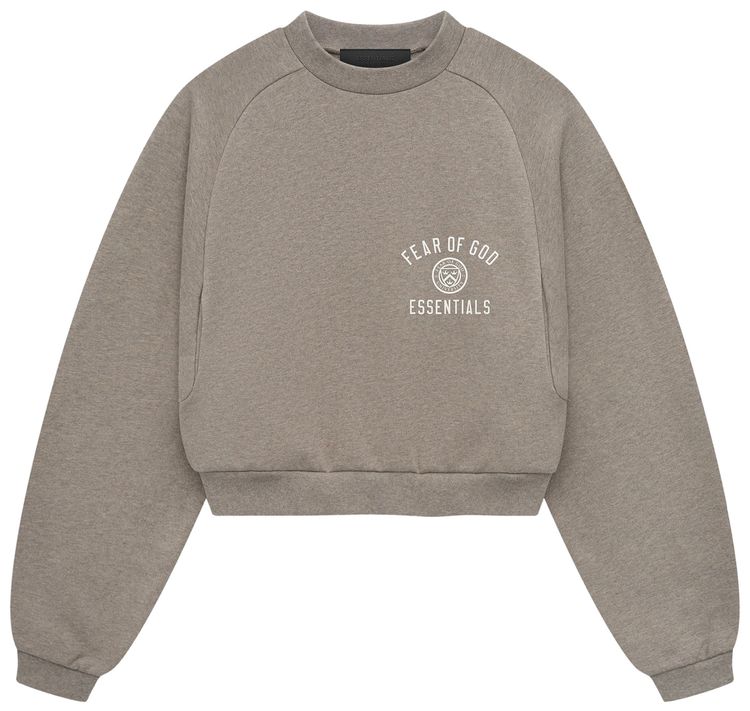 Fear of God Essentials Fleece Cropped Crewneck Heather Grey
