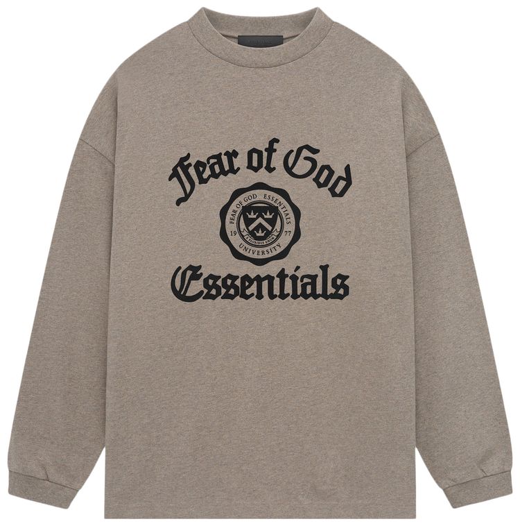 Fear of God Essentials Heavy Long Sleeve Tee Heather Grey