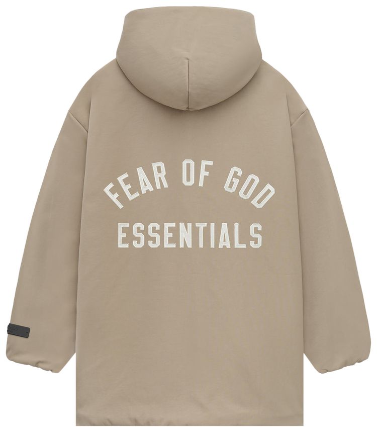 Fear of God Essentials Kids Textured Nylon Hooded Coaches Jacket Desert Sand