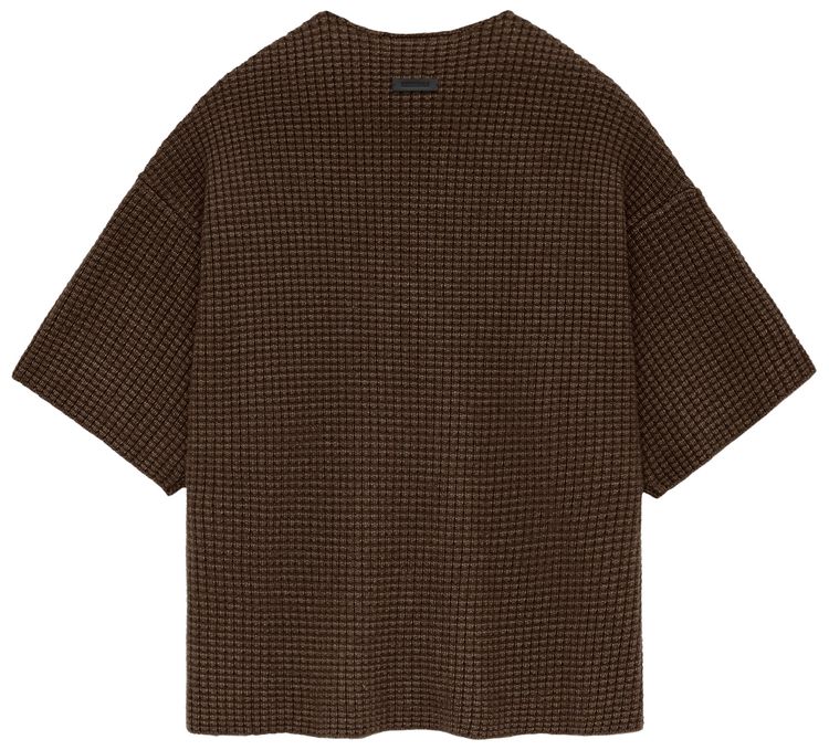 Fear of God Essentials Heavy Waffle Short Sleeve Crewneck Sweater Brown
