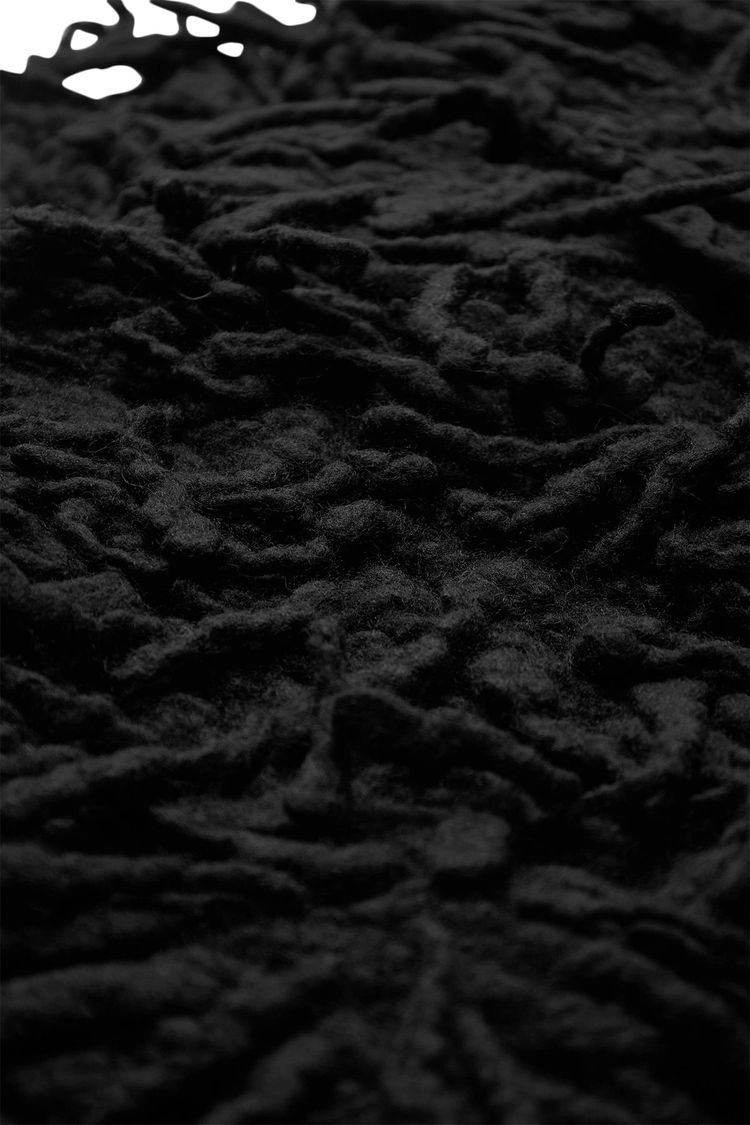 Ann Demeulemeester Sanra Fringed Stole 30X200 cm Black