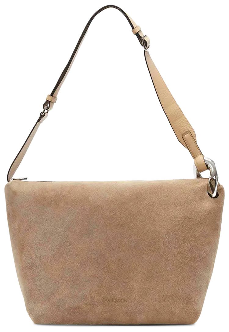 JW Anderson The JWA Corner Suede Crossbody Bag Beige