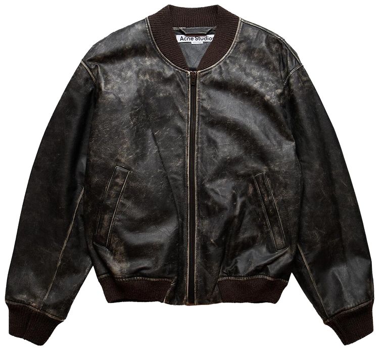 Acne Studios Liev Leather Bomber Jacket Black