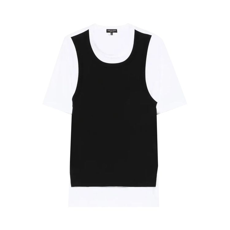 Comme Des Garcons Homme Plus Layered Two Tones Short Sleeve T Shirt White