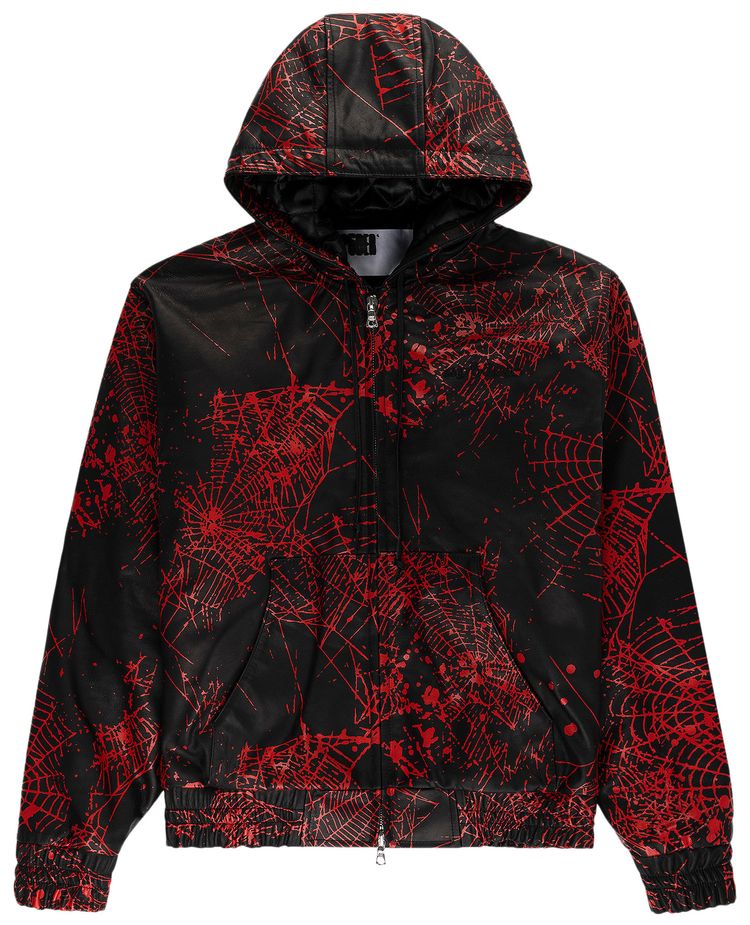 Sp5der V2 Web Leather Jacket Black