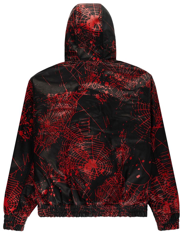 Sp5der V2 Web Leather Jacket Black