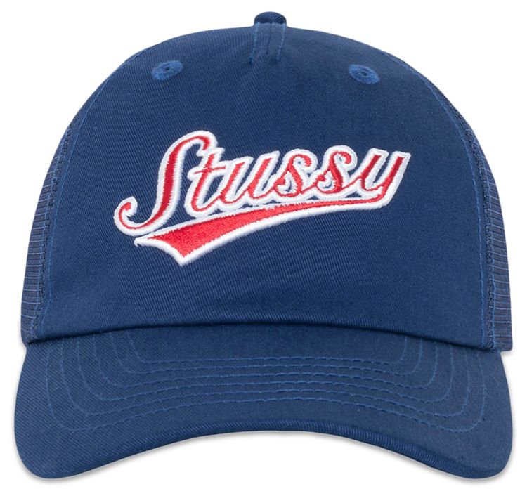 Stussy Low Profile Athletic Trucker Snapback Light Navy