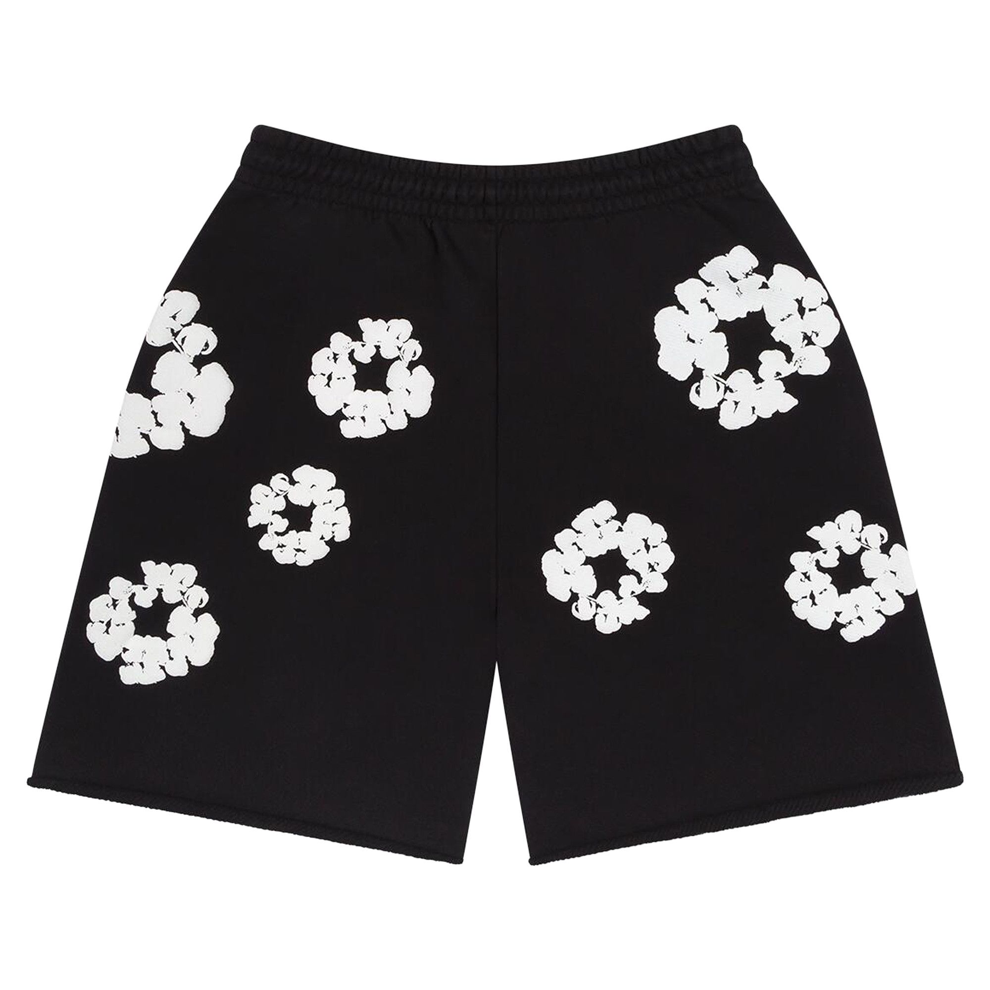 DENIM TEARS ブラック 花柄ショートパンツ Lサイズ メンズ 黒 Denim Tears The Cotton Wreath Jean Shorts Black White