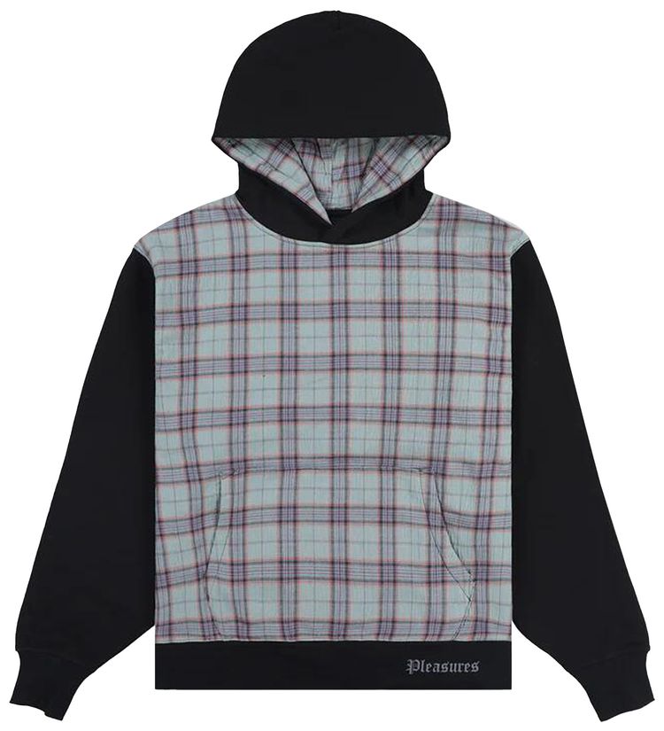 Pleasures Career Contrast Plaid Hoodie Black