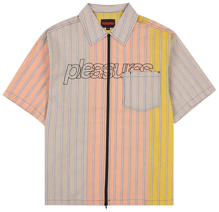 Pleasures Garner Zip Shirt Peach