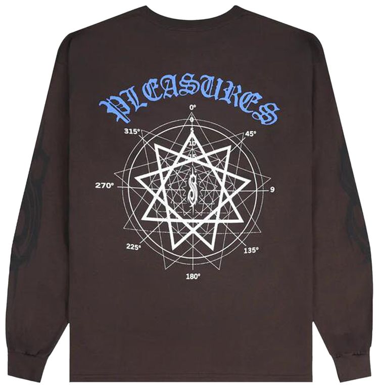 Pleasures Compass Long Sleeve T Shirt Brown
