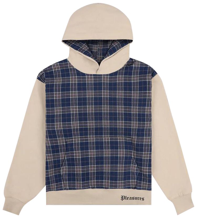 Pleasures Career Contrast Plaid Hoodie Tan
