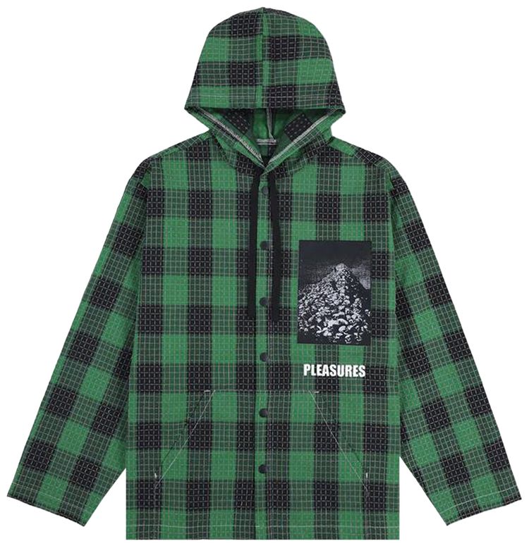 Pleasures Virtual Hooded Shirt Green