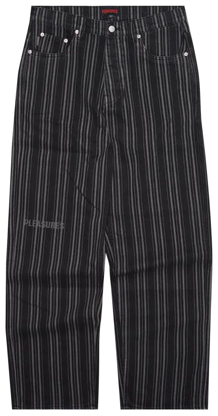 Pleasures Stripe Formula Baggy Pants Black