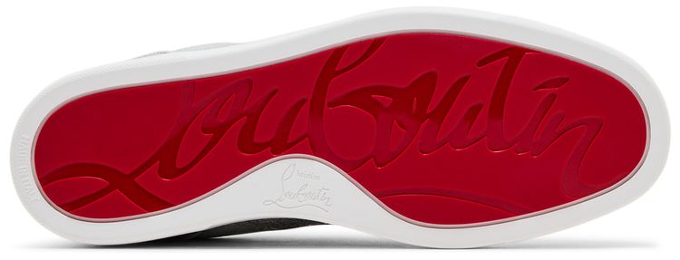 Christian Louboutin Louis Junior Spikes Low Manoir Laminated Silver