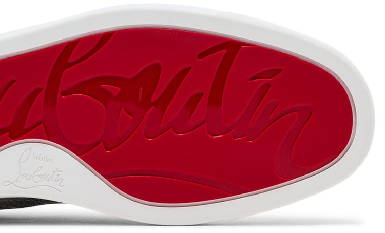 Christian Louboutin Louis Junior Spikes Low Manoir Laminated Silver