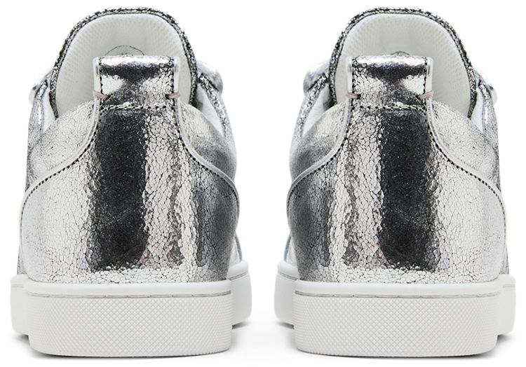 Christian Louboutin Louis Junior Spikes Low Manoir Laminated Silver