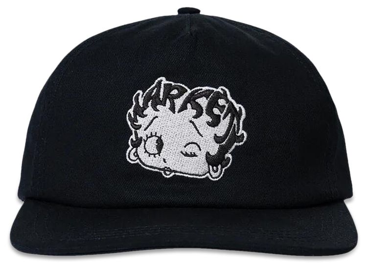 Market x Betty Boop Mascot 5 Panel Hat Black