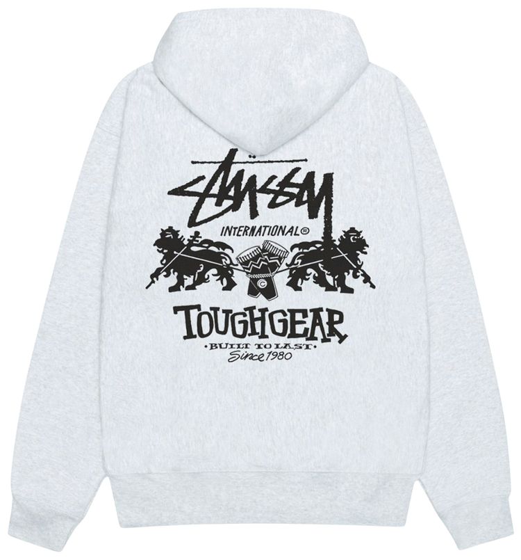 Stussy Tough Gear International Hoodie Ash Heather