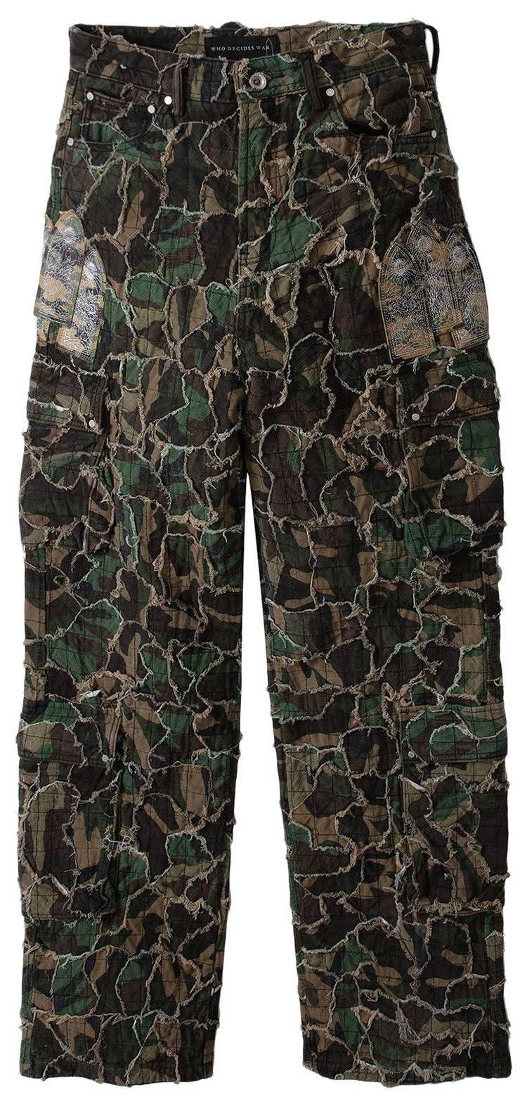 Who Decides War Washed Camo Cargo Pants Olive