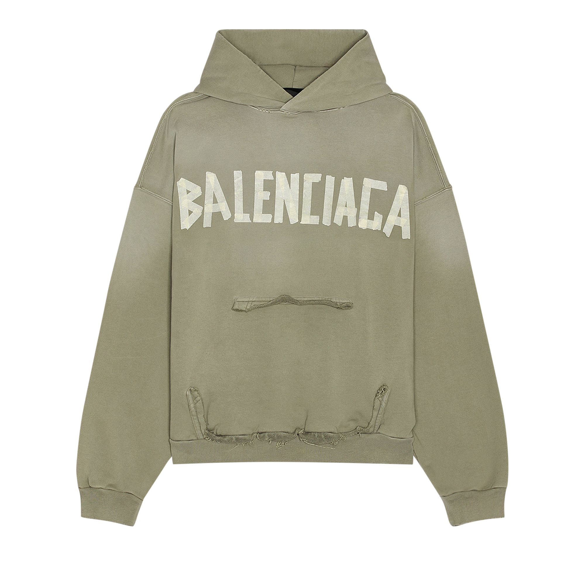 BALENCIAGA パーカー 744441TQVA92942 Buy Balenciaga Ripped Pocket Hoodie 'Army Green' - 744441