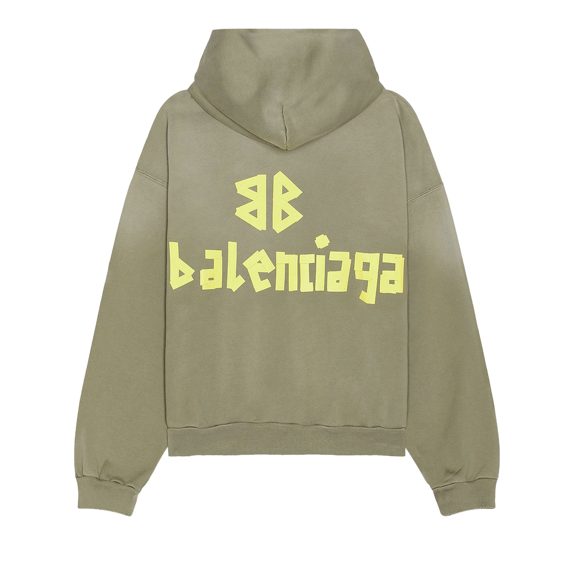 Buy Balenciaga Ripped Pocket Hoodie 'Army Green' - 744441