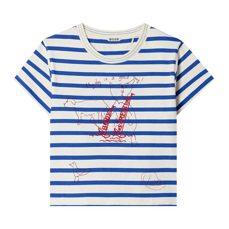 Bode Sails Margate Tee WhiteBlue