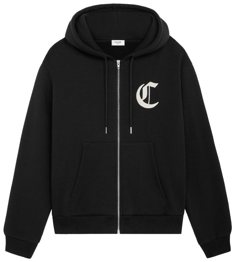 CELINE Zipped Hoodie BlackWhite