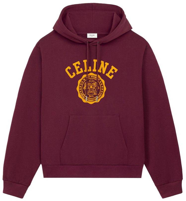 CELINE Blason Hoodie Bordeaux CeteBouton Gold