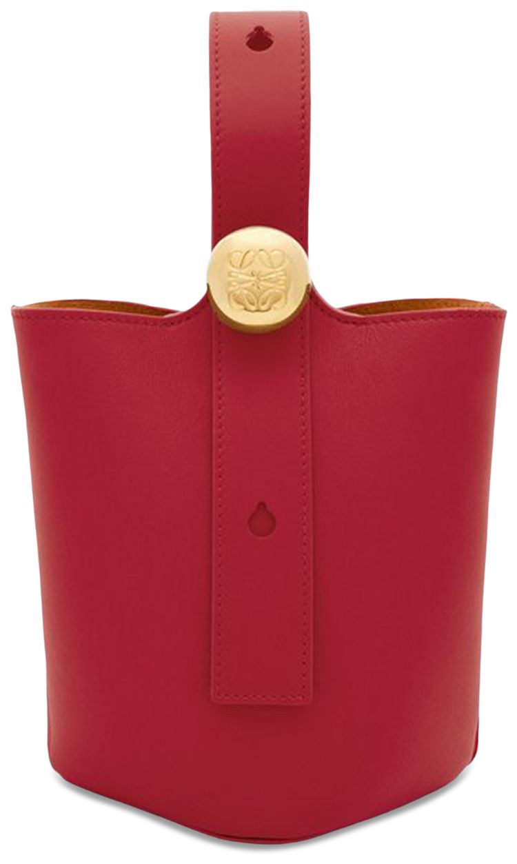 Loewe Mini Pebble Bucket Bag Burnt Red