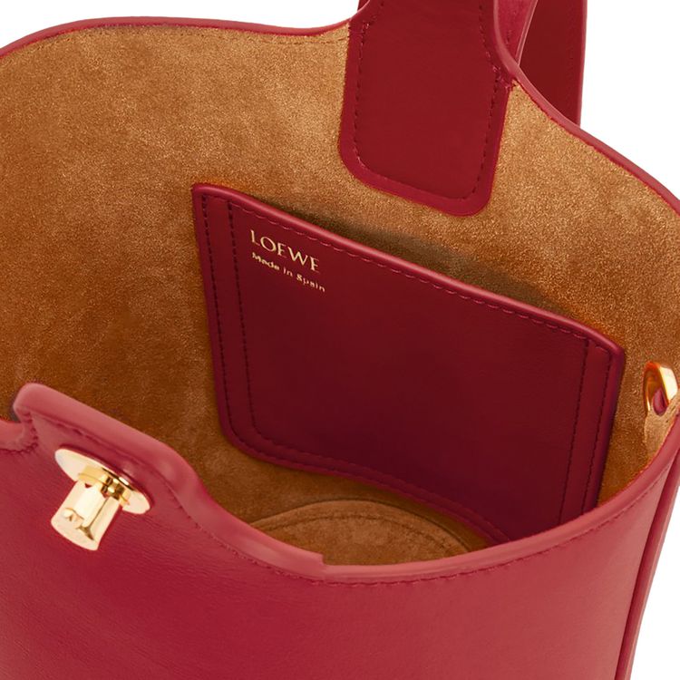 Loewe Mini Pebble Bucket Bag Burnt Red