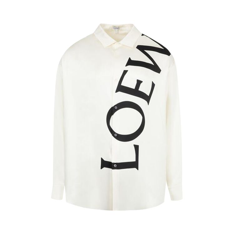 Loewe Long Sleeve Silk Shirt White
