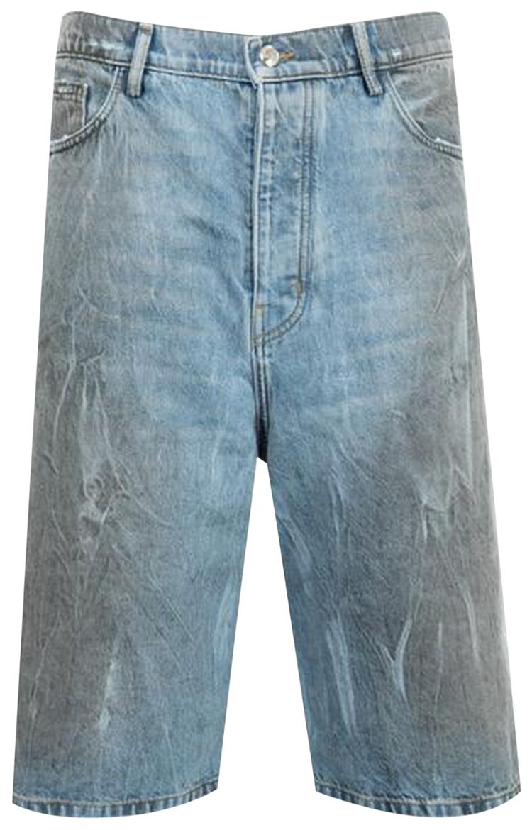 Nahmias Thrashed Baggy 5 Pocket Shorts Denim Wash