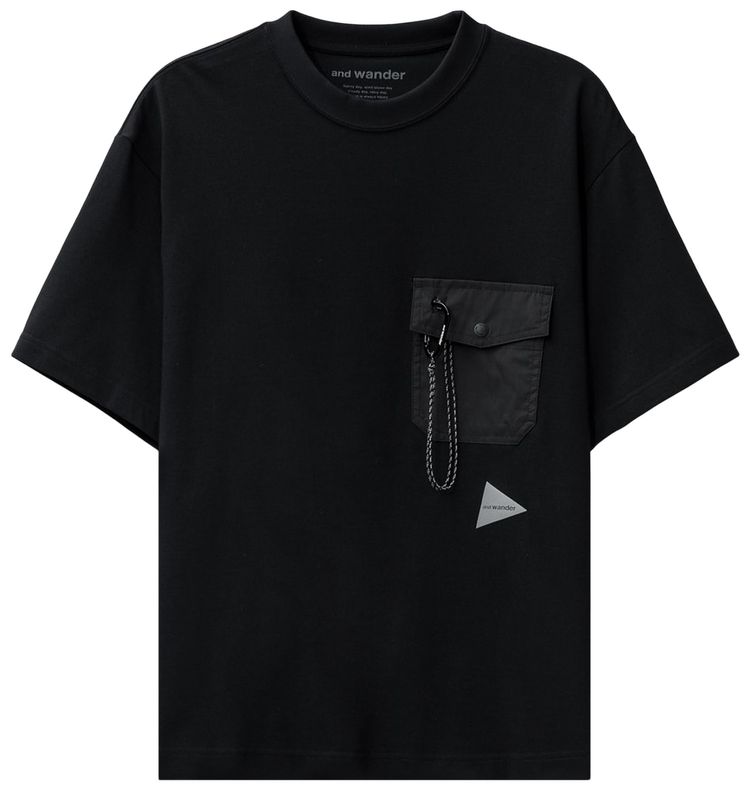 And Wander Pocket Tee Black