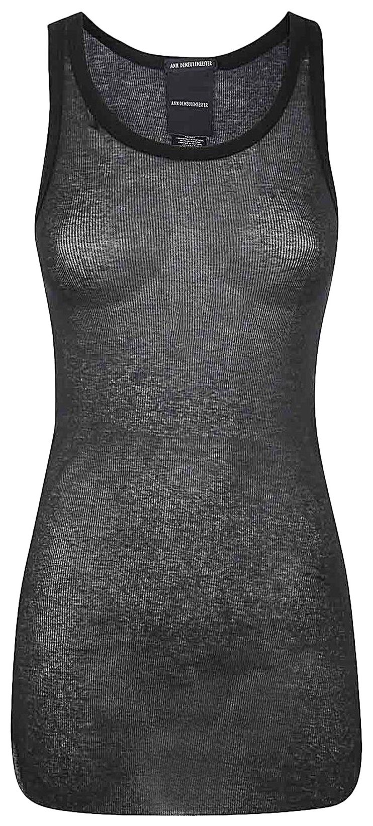 Ann Demeulemeester Mara Wrinkled Cropped Tank Top Black