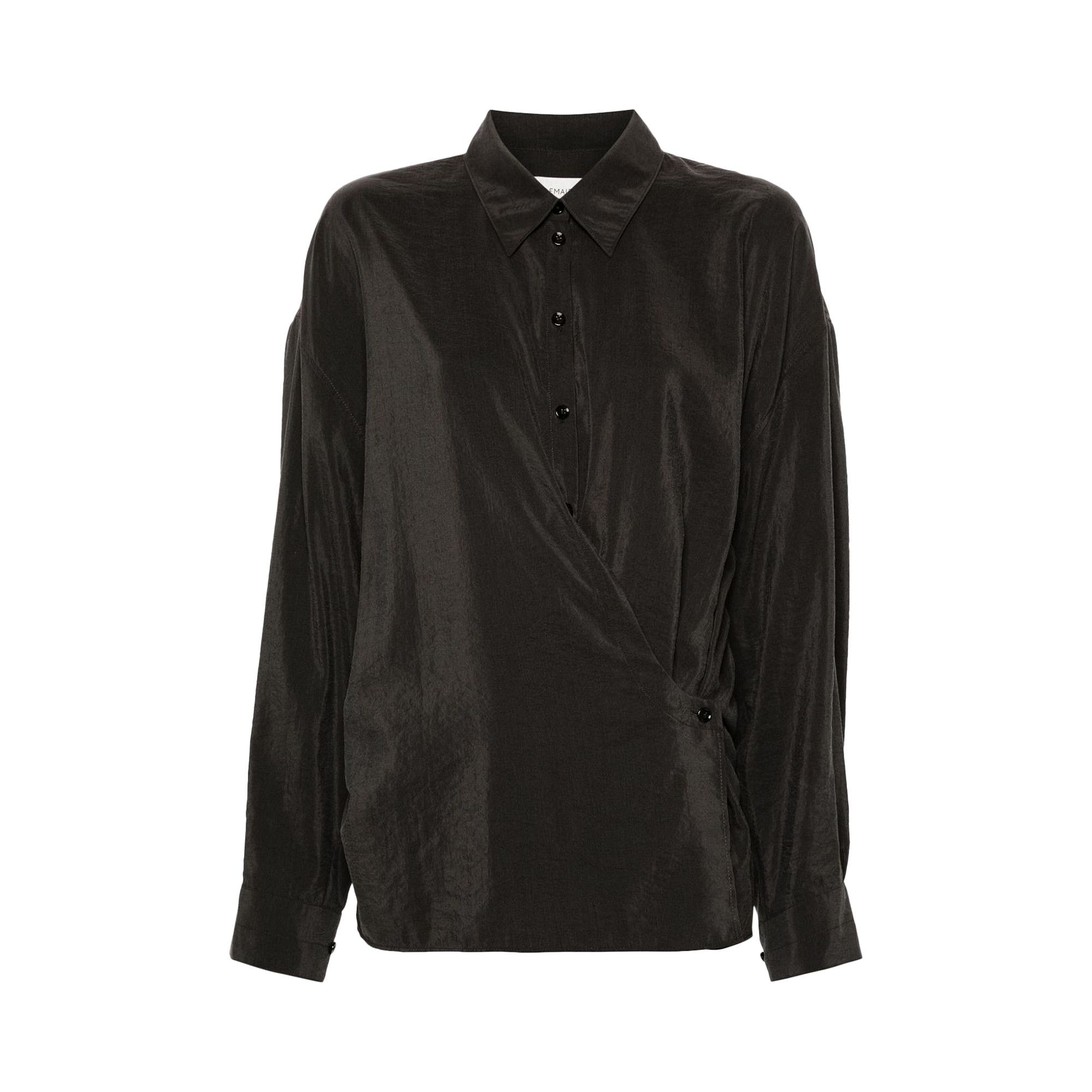 Lemaire｜ (STRAIGHT COLLAR TWISTED SHIRT (SH1141 LF1308 Black Straight Collar Twisted Shirt | LEMAIRE