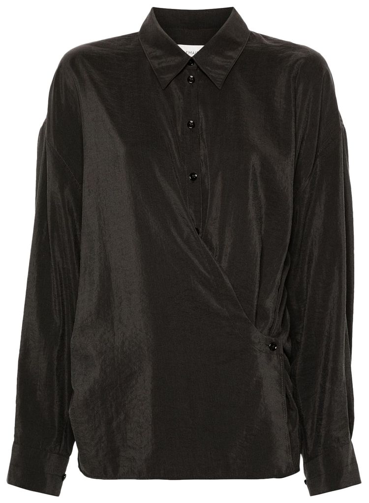 Lemaire Straight Collar Twisted Top Dark Espresso