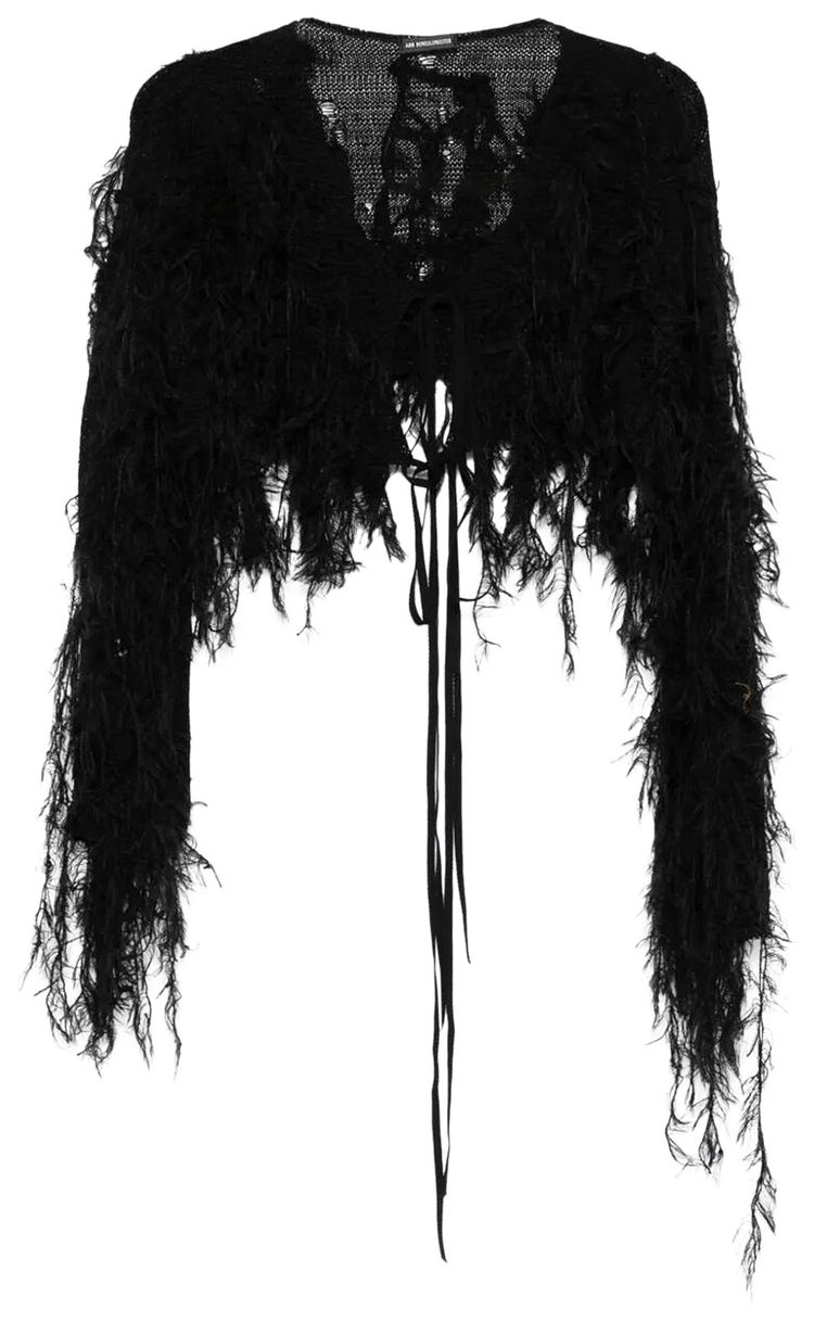 Ann Demeulemeester Madli Open Neck Cardigan Black